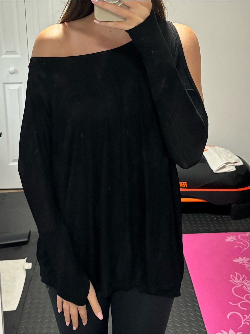 Michael Lauren Black Long-Sleeve Off the Shoulder